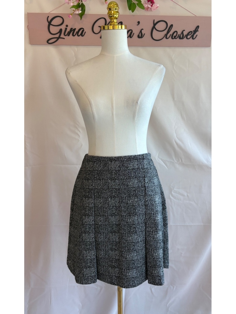 LOFT Women's Medium Gray Tweed A-Line Skirt